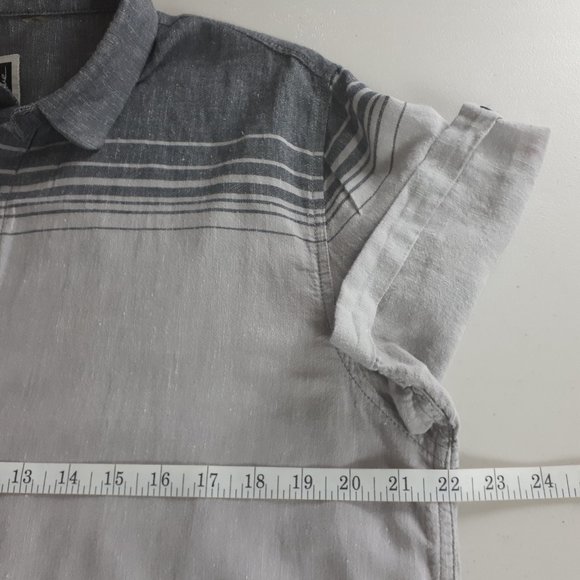 Howe Gray Short Sleeve Cotton Linen Shirt - Picture 7 of 13
